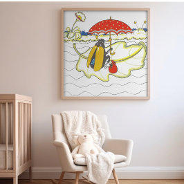 Vintages Whimsical Storybook Hochzeit im Wald Poster