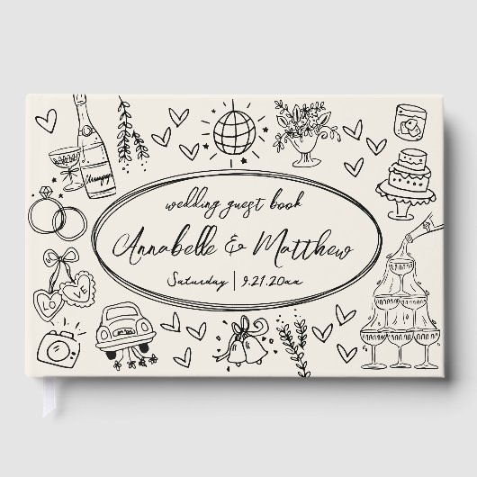 Vintages whimsical Wedding Gästebuch (Vorderseite)