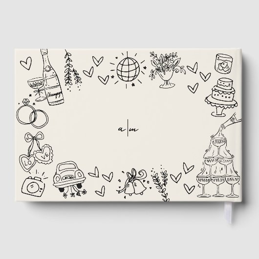 Vintages whimsical Wedding Gästebuch (Rückseite)