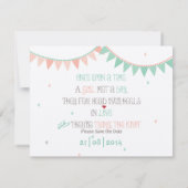 Vintages Whimsisches Bunting Save the Date (Rückseite)