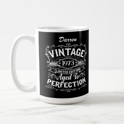 Vintages Whiskey-Etikett Personalisiert Kaffeetasse (Links)
