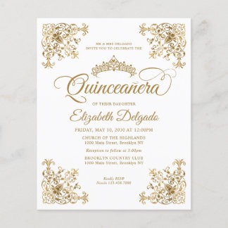 Vintages White Gold Tiara Frame Quinceanera