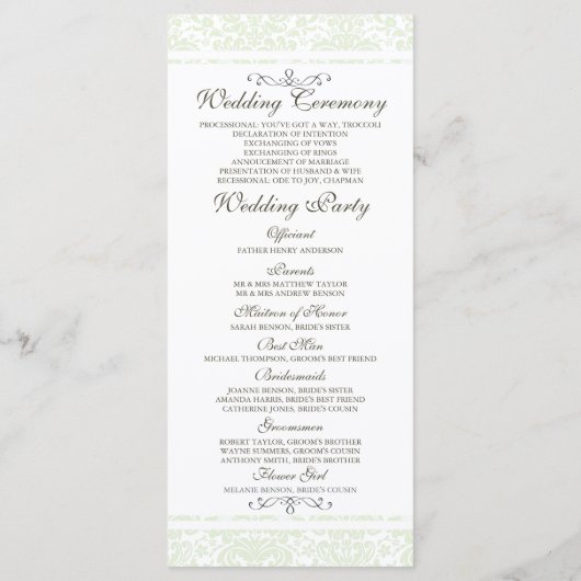 Vintages White Hydrangea Hochzeitsprogramm Programm (Rückseite)