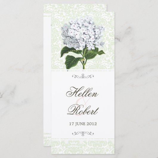 Vintages White Hydrangea Hochzeitsprogramm Programm (Vorne/Hinten)