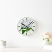 Vintages White Hydrangea Runde Wanduhr (Zuhause)