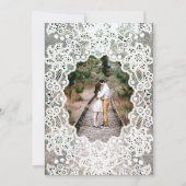 Vintages White Lace Foto Hochzeitseinladungen Einladung (Vorderseite)