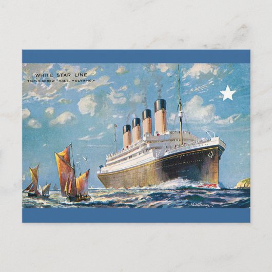 Vintages White Star Olympisches Schiff Postkarte (Vorderseite)
