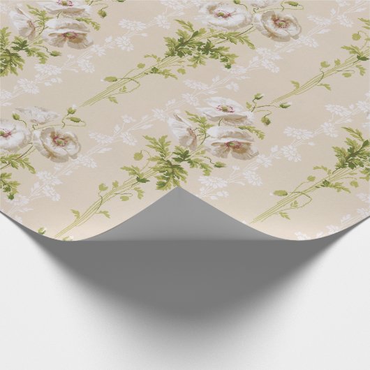 Vintages Whitepaper über Blumenzwiebeln Geschenkpapier (Ecke)