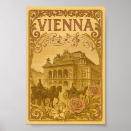 Vintages Wien Jugendstil Poster