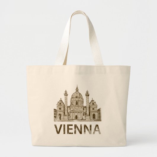 Vintages Wien Jumbo Stoffbeutel (Vorne)
