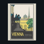Vintages Wien - Österreich City Skyline Travel Postkarte<br><div class="desc">Jeder würde Liebe haben,  diese Vintage-Reise-Postkarte mit einer Retro-Abbildung der Skyline der Stadt Wien,  Österreich,  zu erhalten!</div>