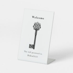 Vintages Wifi-Kennwort-Pedestzeichen Sockelschild