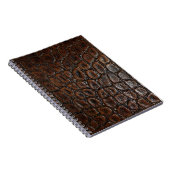 Vintages wildes Krokodilbraun-Alligatorleder Notizblock (Rechte Seite)