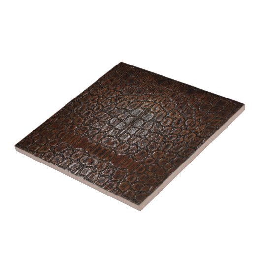 Vintages Wildkrokodillenleder Fliese (Seite)