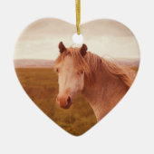 Vintages Wildpferd Keramik Ornament (Vorne)