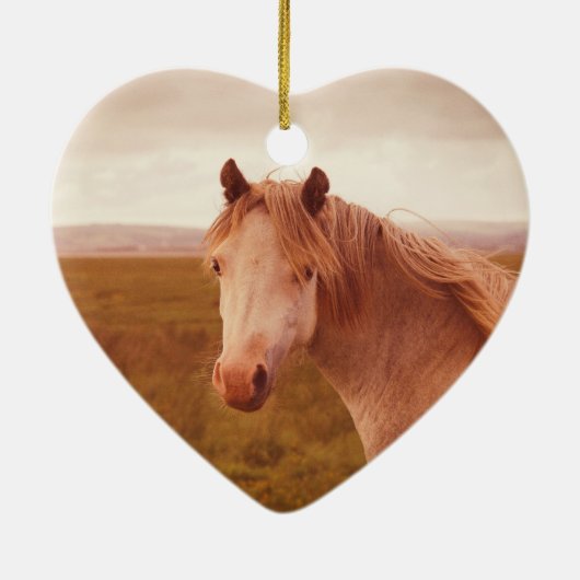 Vintages Wildpferd Keramik Ornament (Hinten)