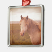 Vintages Wildpferd Silbernes Ornament (Links)