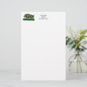 Vintages Wildschwein Zeichne BW #3C Briefpapier (Stehend Vorderseite)