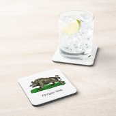 Vintages Wildschwein Zeichne BW #3C Getränkeuntersetzer (Rechte Seite)