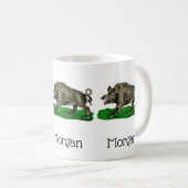 Vintages Wildschwein Zeichne BW #3C Kaffeetasse (VorderseiteRechts)