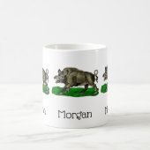 Vintages Wildschwein Zeichne BW #3C Kaffeetasse (Mittel)