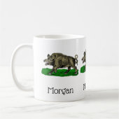 Vintages Wildschwein Zeichne BW #3C Kaffeetasse (Links)