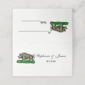 Vintages Wildschwein Zeichne BW #3C Platzkarte (Außenseite Aufgefaltet)