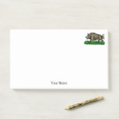 Vintages Wildschwein Zeichne BW #3C Post-it Klebezettel (Auf Schreibtisch)