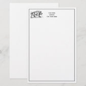 Vintages Wildschwein Zeichnend BW #2 Briefpapier (Vorne/Hinten)