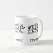 Vintages Wildschwein Zeichnend BW #2 Kaffeetasse (VorderseiteRechts)