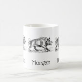 Vintages Wildschwein Zeichnend BW #2 Kaffeetasse (Mittel)