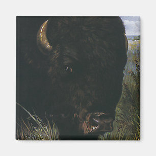 Vintages Wildtier, Buffalo oder amerikanisches Bis Magnet