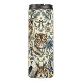 Vintages Wildtier- und Blumenmuster auf Weiß Thermosbecher (Rückseite)