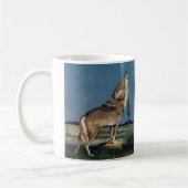 Vintages Wildtier, Wolf Howling am Mond Kaffeetasse (Links)