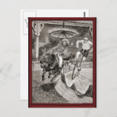 Vintages Wildwest-Radrennen Postkarte (Vorne/Hinten)