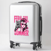 Vintages Wilhelm Mädchen Sommer Opossum Funny Racc Aufkleber (Koffer)