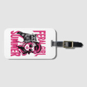 Vintages Wilhelm Mädchen Sommer Opossum Funny Racc Gepäckanhänger (Vorderseite (Horizontal))