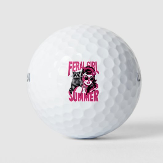 Vintages Wilhelm Mädchen Sommer Opossum Funny Racc Golfball (Vorderseite)