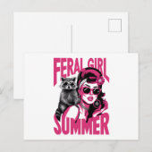 Vintages Wilhelm Mädchen Sommer Opossum Funny Racc Postkarte (Vorne/Hinten)