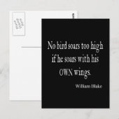 Vintages William Blake Bird Soar Own Wings Zitat Postkarte (Vorne/Hinten)