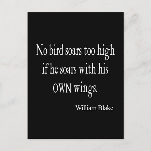 Vintages William Blake Bird Soar Own Wings Zitat Postkarte (Vorderseite)