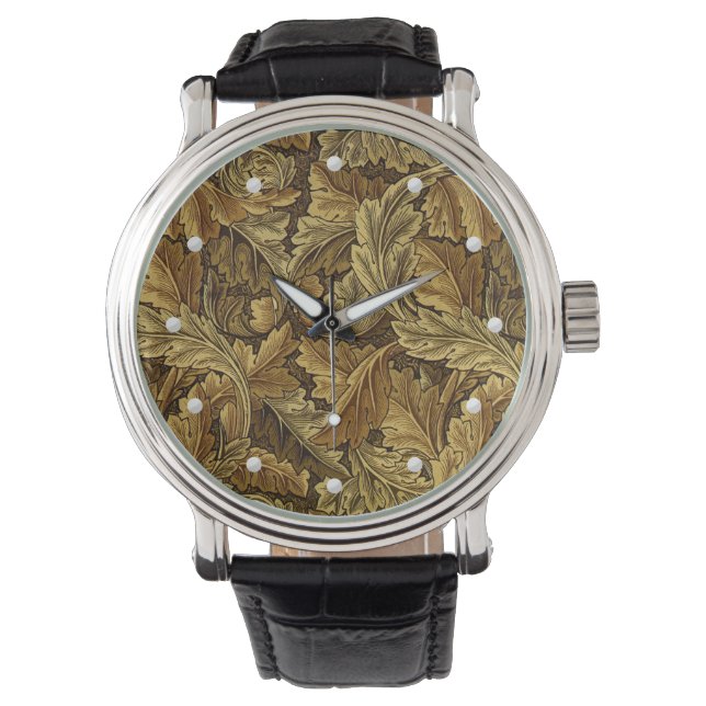 Vintages William Morris Herbstblatt Armbanduhr (Vorderseite)