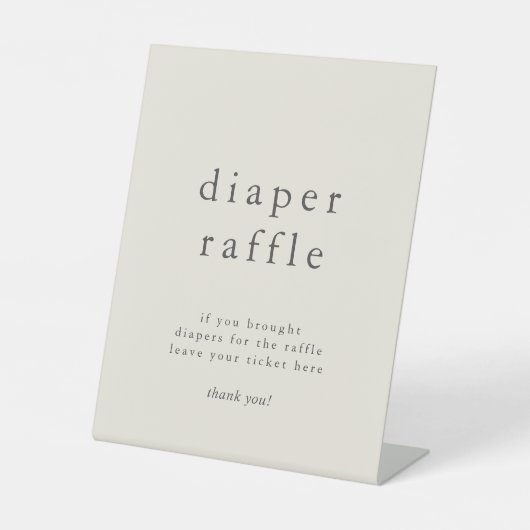 Vintages Windeln Raffle Pedestelle-Zeichen Sockelschild (Vorderseite)