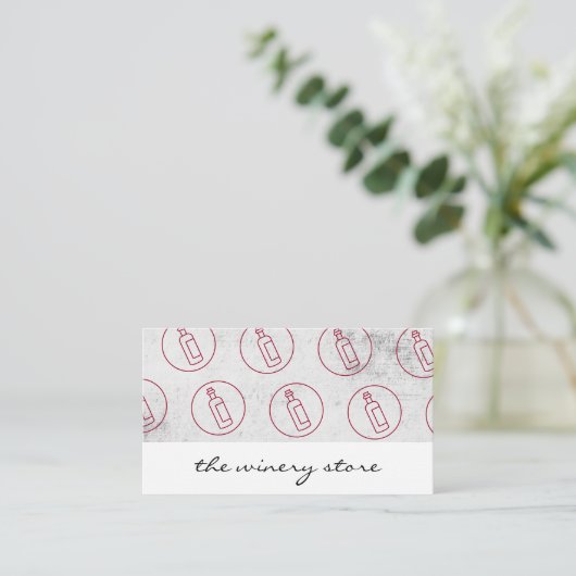 Vintages Wine Flasche Muster Visitenkarte (Stehend Vorderseite)