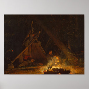 Vintages Winslow Homer Camp Feuer Poster