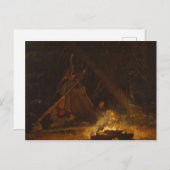 Vintages Winslow Homer Camp Feuer Postkarte (Vorne/Hinten)