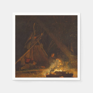Vintages Winslow Homer Camp Feuer Serviette