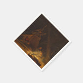 Vintages Winslow Homer Camp Feuer Serviette (Ecke)
