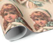 Vintages Winter-Fräulein Geschenkpapier (Rolleneckpunkt)