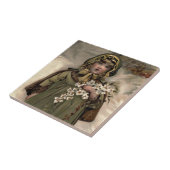 Vintages Winter-Schnee-Mädchen Fliese (Seite)